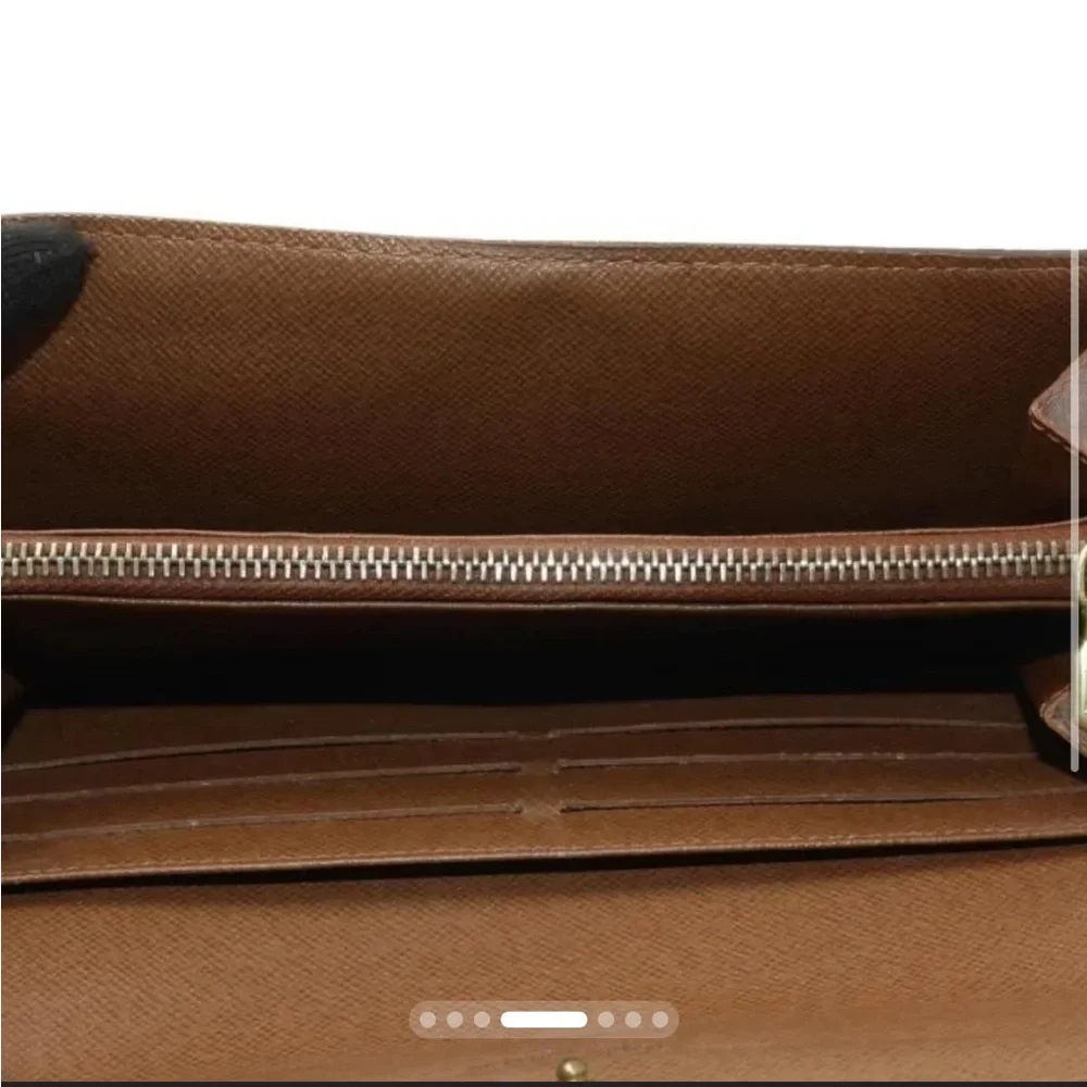Authentic Louis Vuitton Monogram Sarah Wallet Brown Canvas Long Snap - Picture 6 of 11